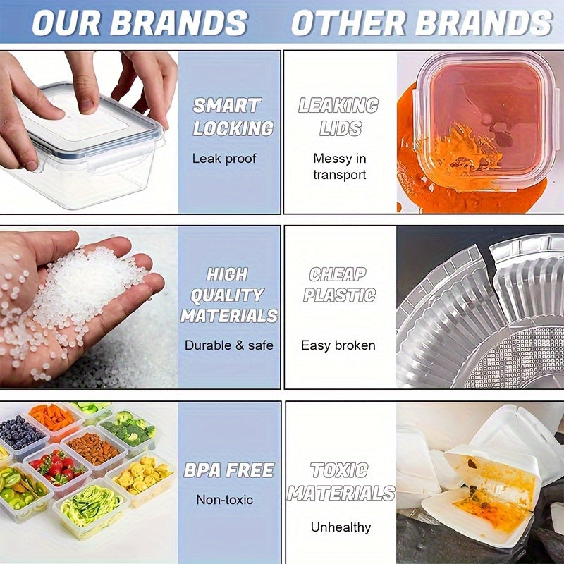 GHQ Food Storage Container Set 24 Containers Lids Microwave Safe