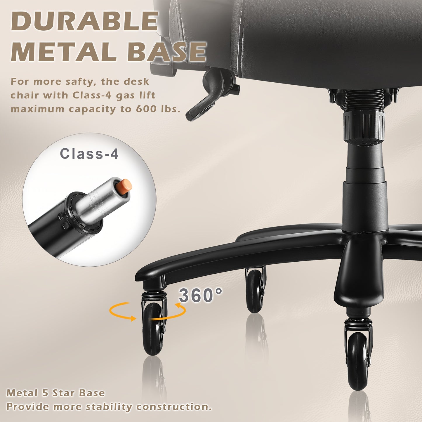 Heavy Duty Office Chair 600 Lbs Big And Tall Ergonomic Seat