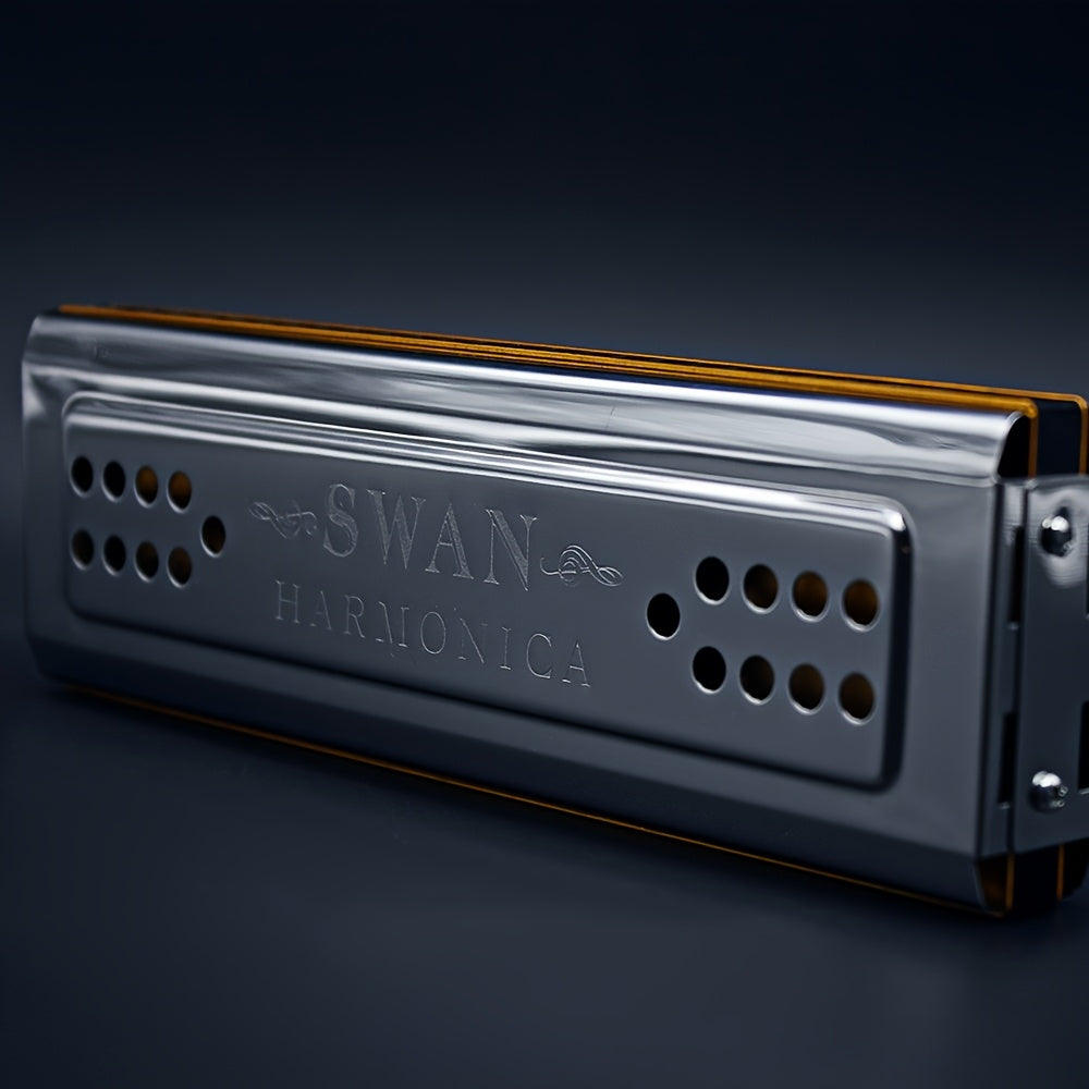 Swan 24 Hole C G Tuned Diatonic Harmonica Polished Finish Cleaning Cloth
