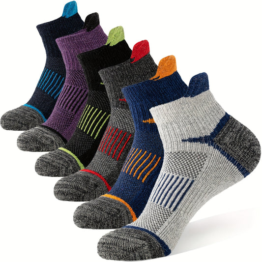 Merino Wool Compression 6 Pairs Ankle Socks for All Seasons