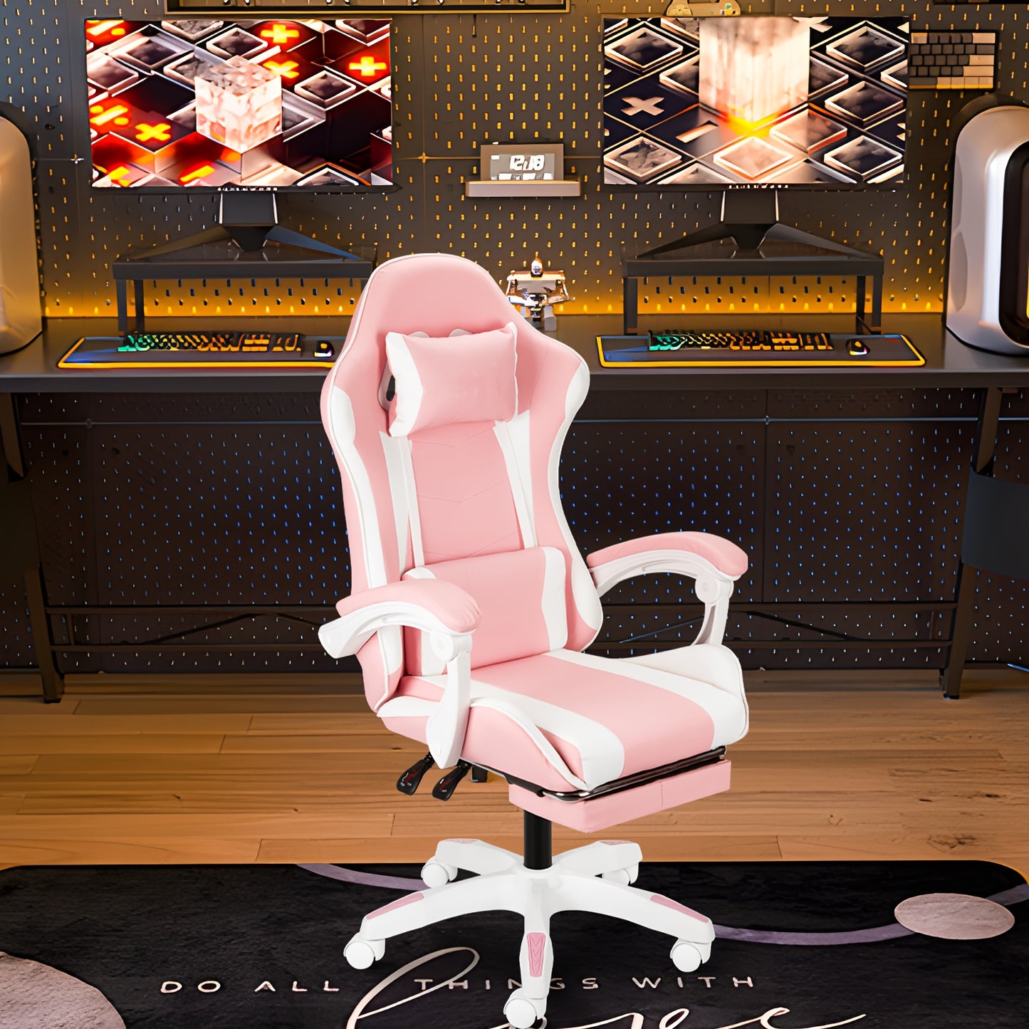 Ergonomic Gaming Chair With Lumbar Support Racing Style For PC