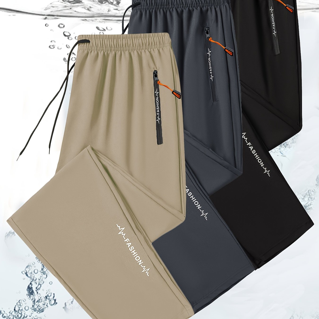 3 Pack Mens All Season Workout Pants With Zipper Pocket