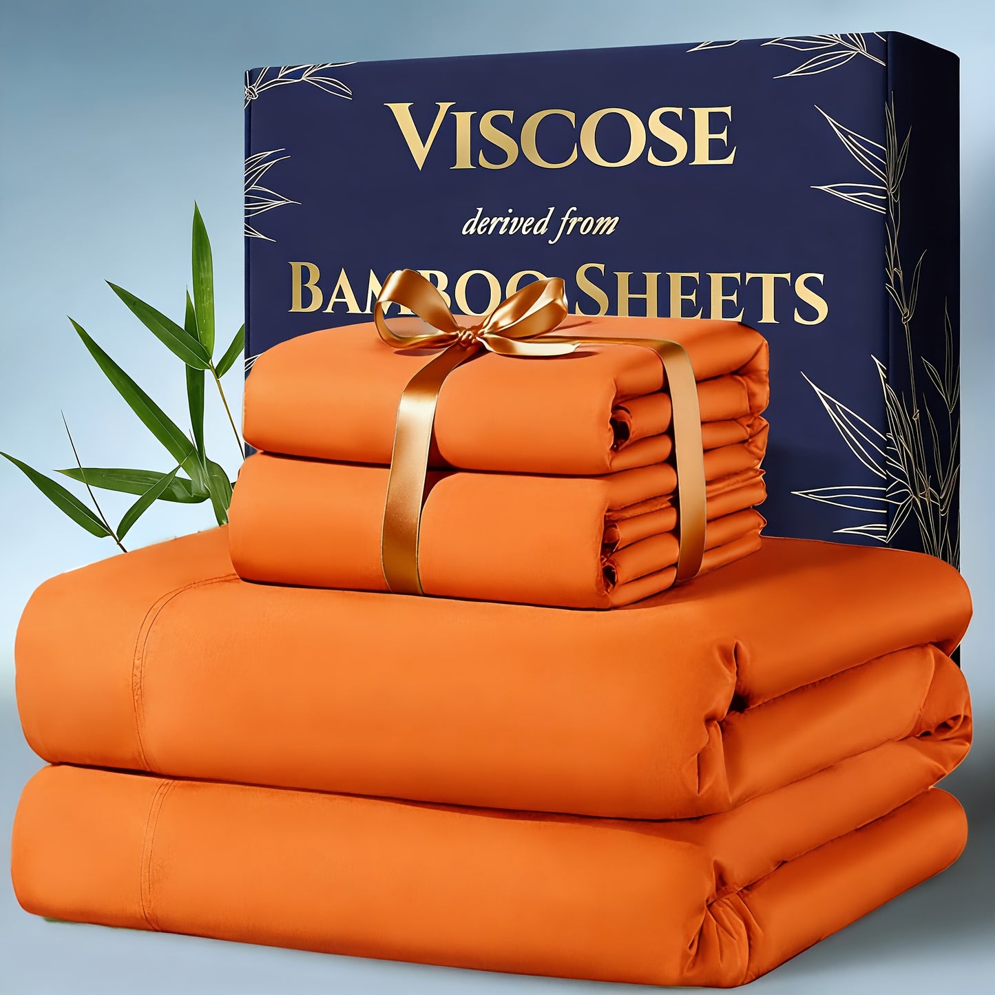 4pcs Bamboo Cooling Bedding - Extra Deep Pocket Breathable And Cooling - Suitable for Hot Sleepers And Sweats, Children Pillowcases, Flat Sheet And Fitted Sheet - A Perfect Gift for Family, Queen And King Sizes, Next Day Deli