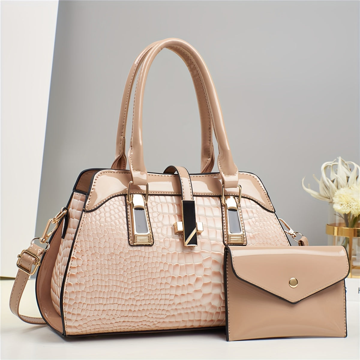 New Fashion Handbag 2024 Large Capacity Crocodile Handbag