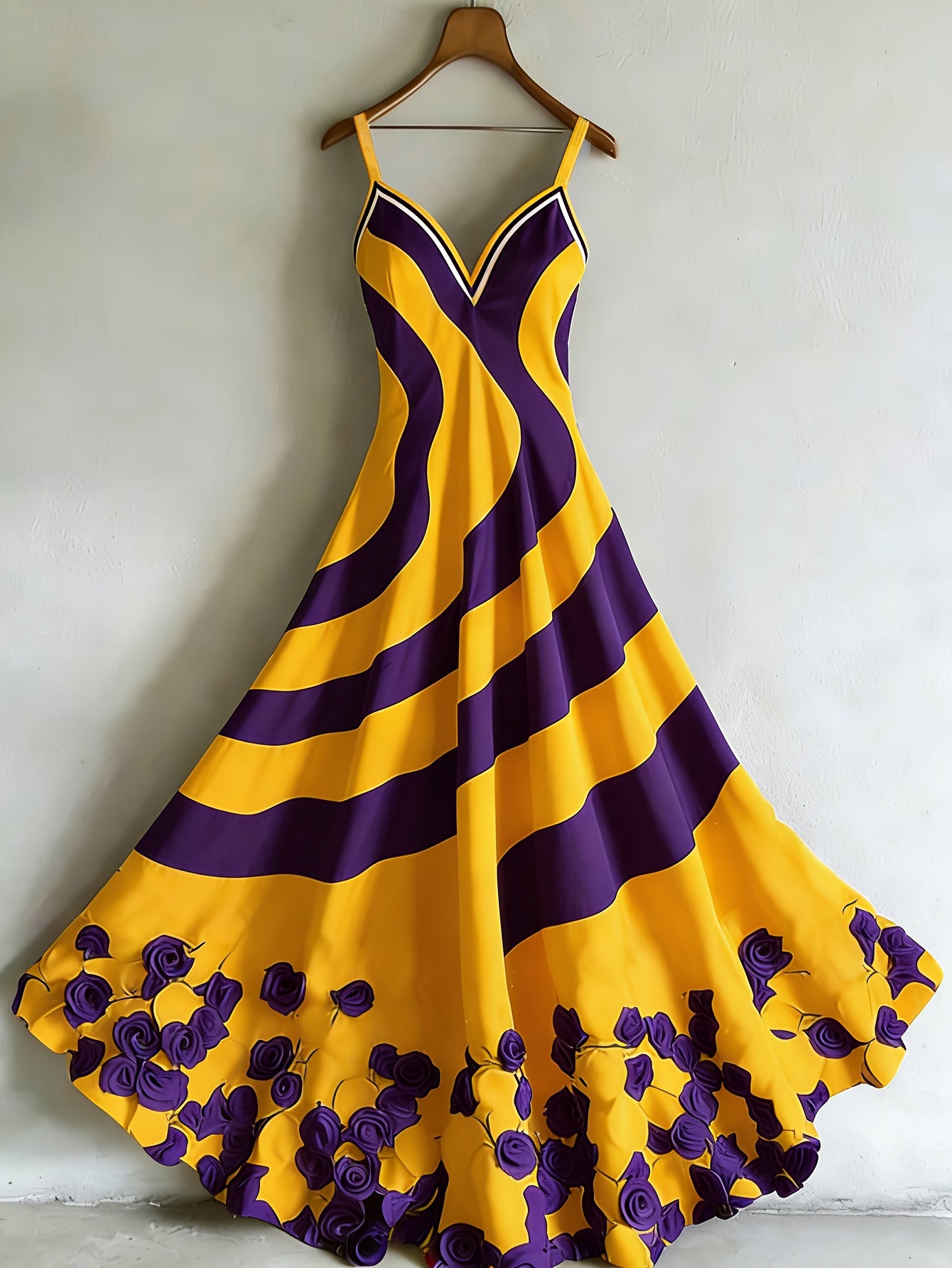 National Flag Maxi Dress A Line Sleeveless V Neck