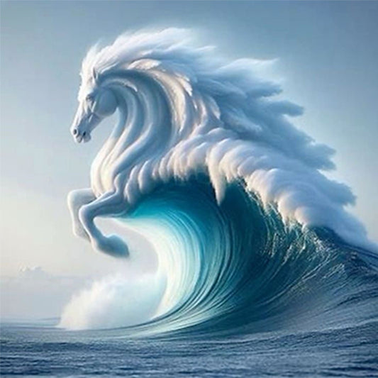 Dreamy Ocean Horse 5D Diamond Painting Kit for Home Decor