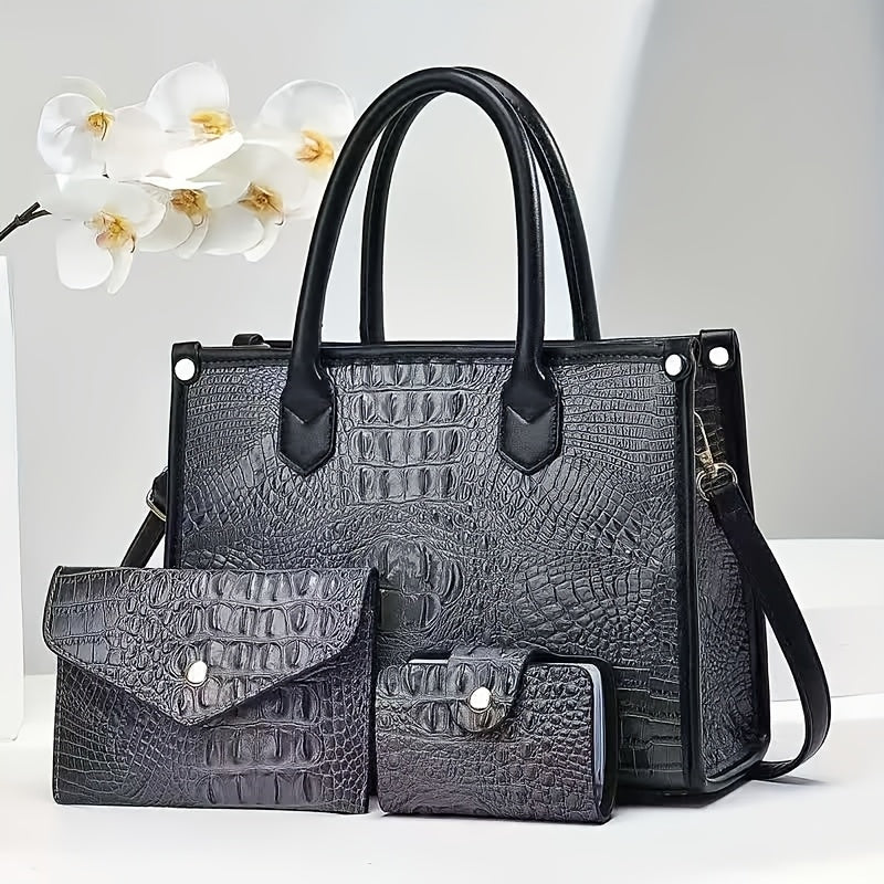 Faux Leather Women's Bag Set Crossbody Shoulder Bag