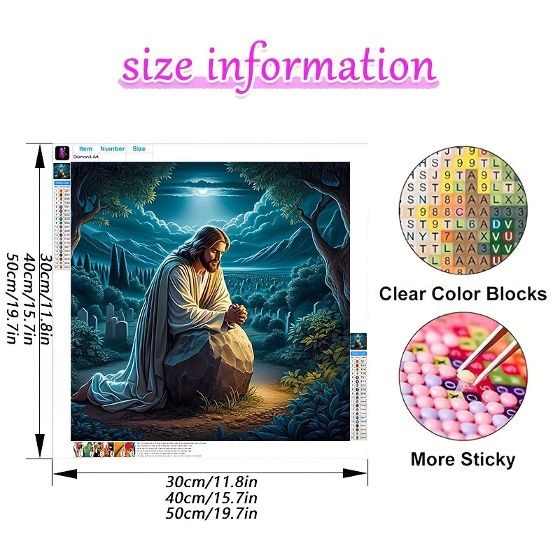 5D Diamond Painting Kit Praying In Tomb Religious Wall Art