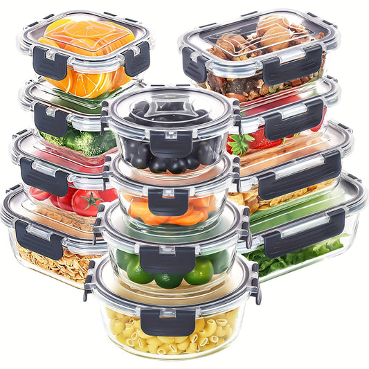 SKROAM Glass Food Storage Containers With Lids Leak Proof