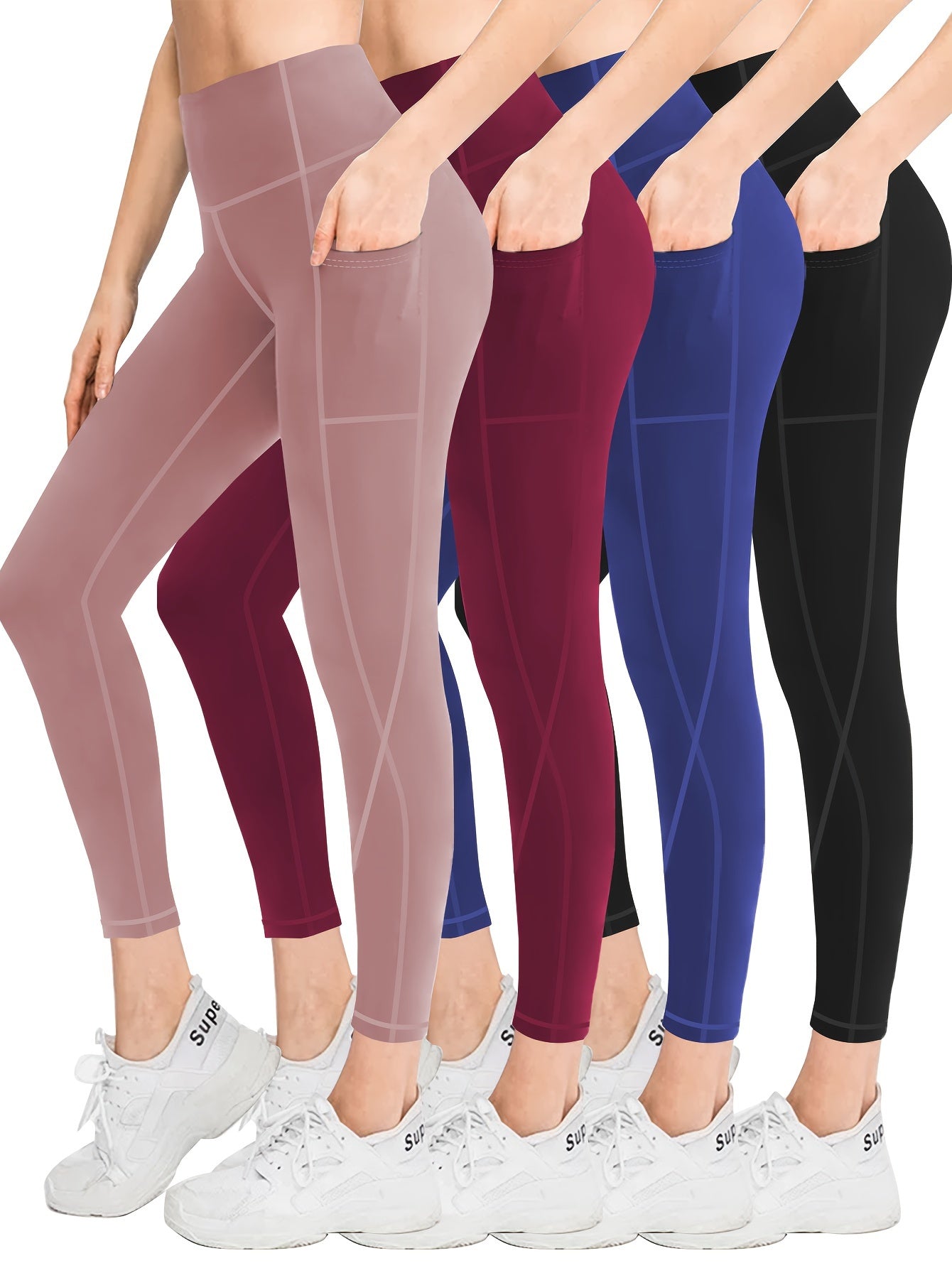 MLENHOR Four Piece Set Oversized Sports Leggings For Women