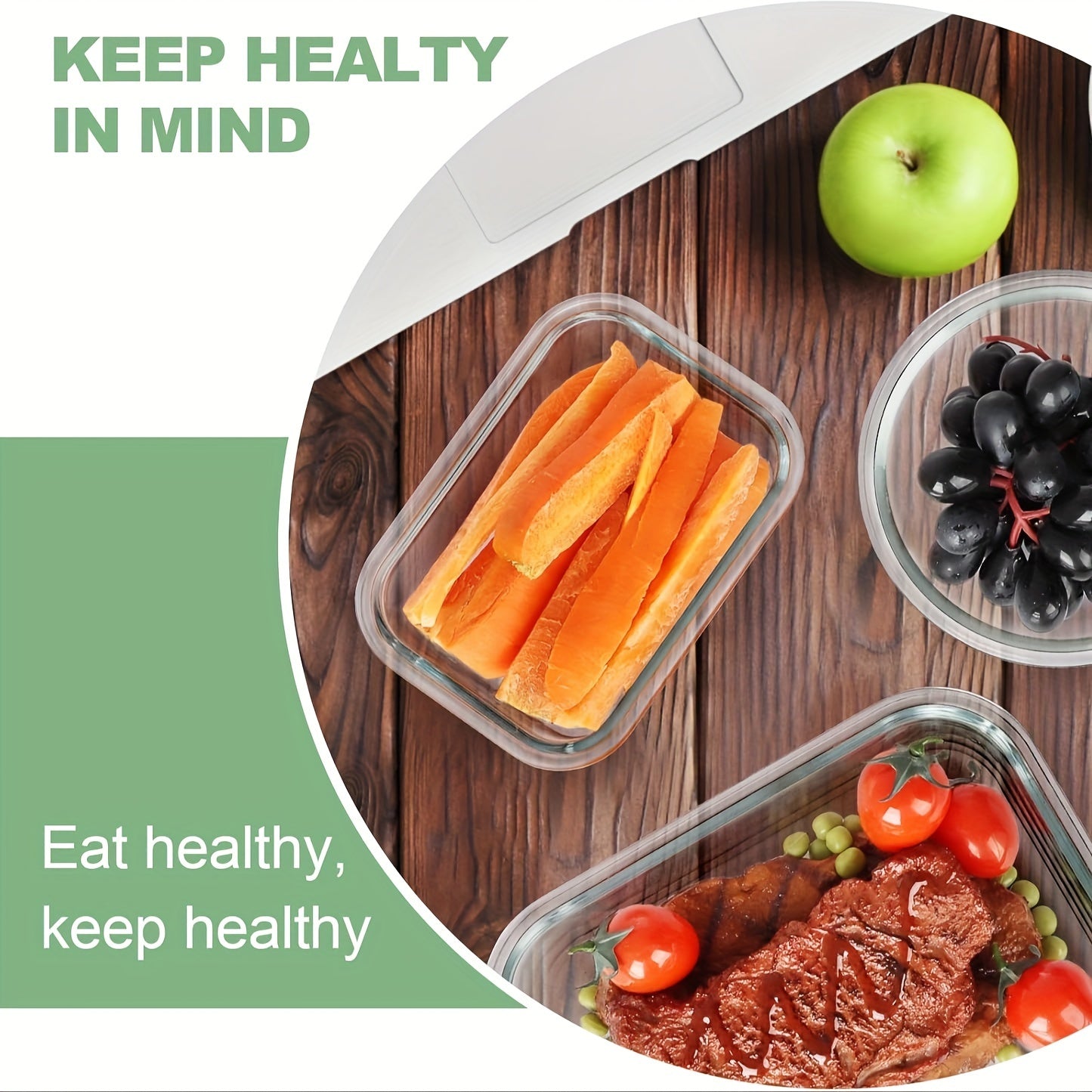 SKROAM Glass Food Storage Containers With Lids Leak Proof