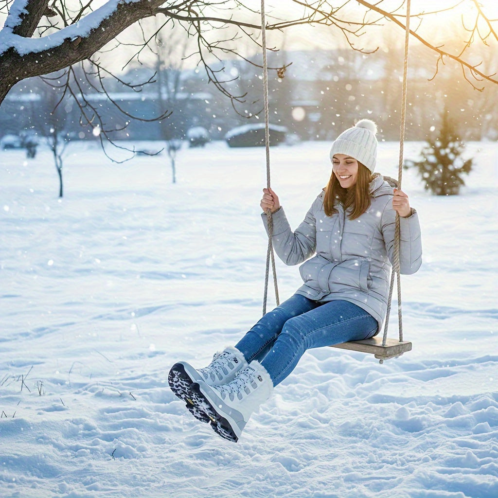 KVOW Winter Snow Boots With Warm Insulated Lined High Top