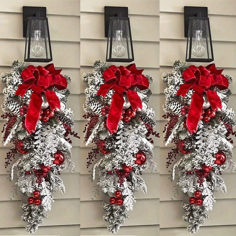 Artificial Christmas Wreaths Set Of 3 For Front Door Decor