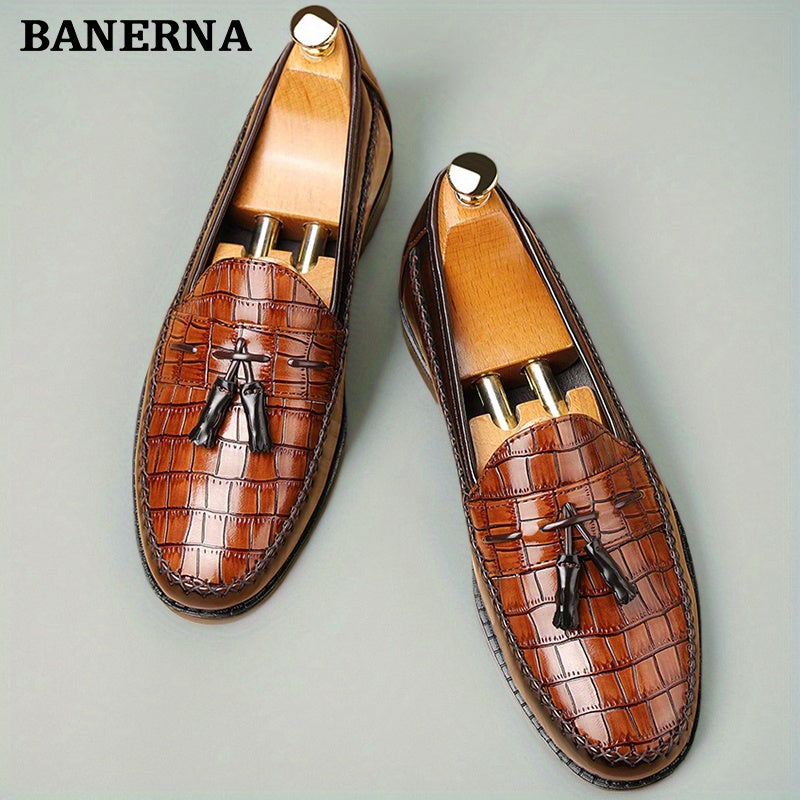 Men's Business Casual British Style Loafers Leather Slip On