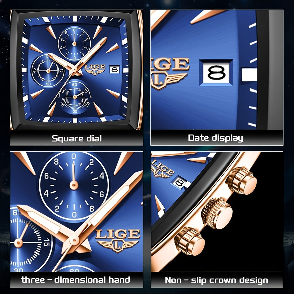 LIGE Men's Quartz Analog Watch With Date Calendar Outdoor Sports