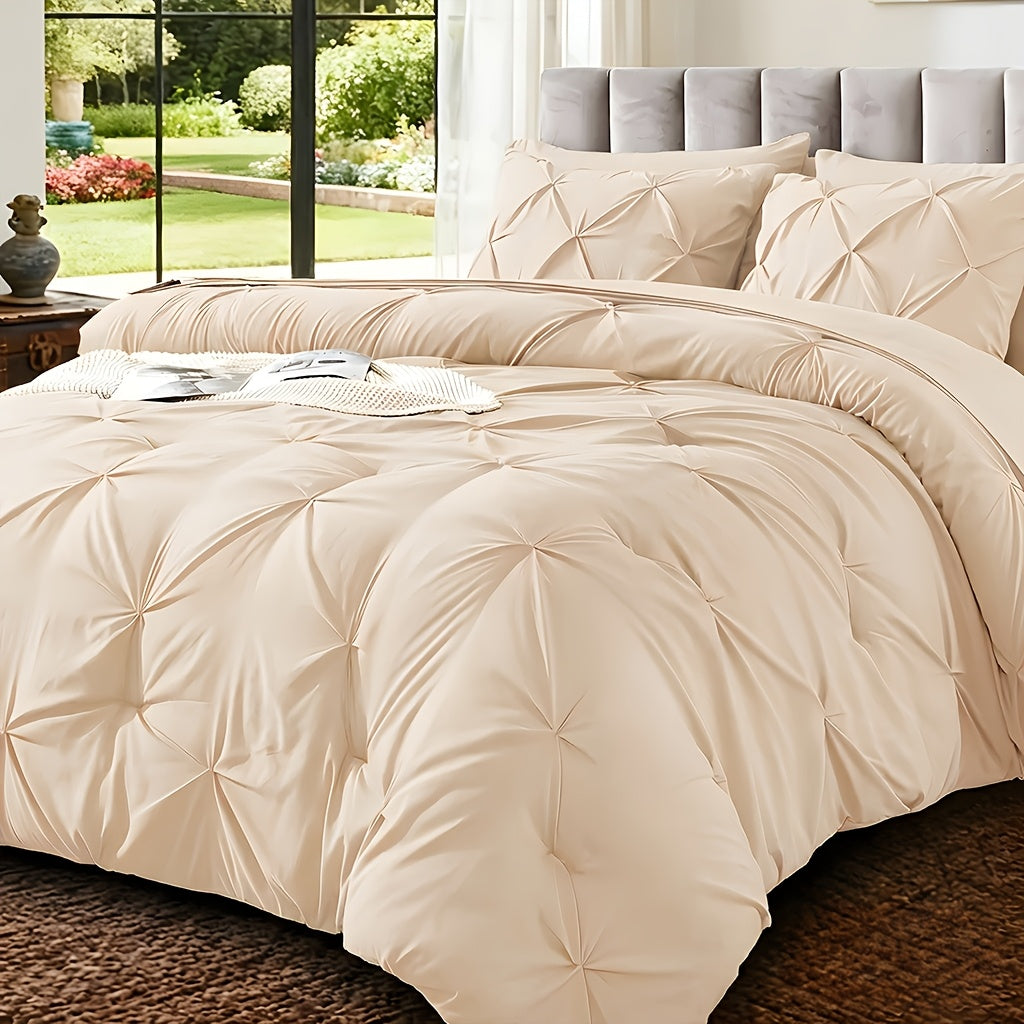 2/3pcs Solid Color Diamond Pattern Large & Extra-Large Bed Sheet Sets Soft Comfortable And Ultra-fine Fiber Filled Lightweight Fabric Breathable Quilt Easy to Take Care Of Equipped with Quilts And Pillowcases Luxurious Qualit