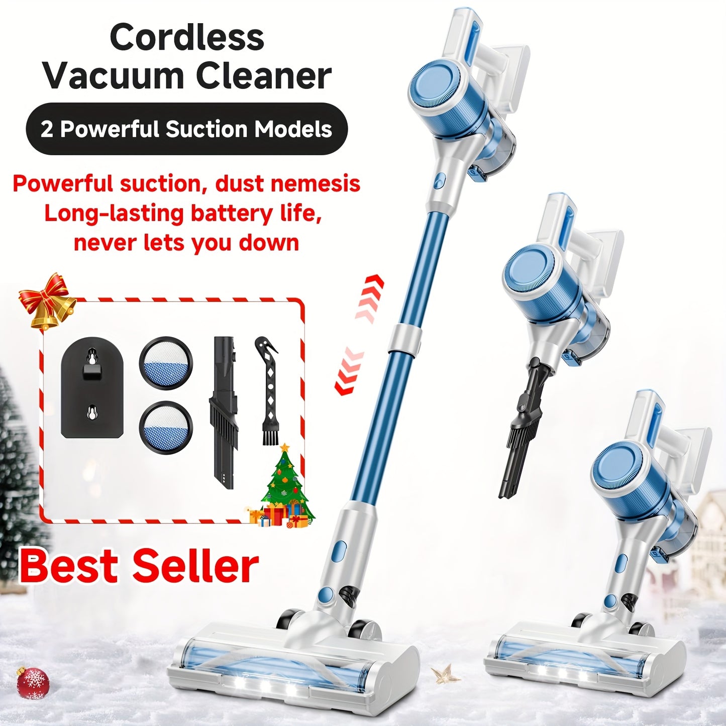 ONNAIS Cordless Vacuum Cleaner 70KPa Power 45 Minute Run Time