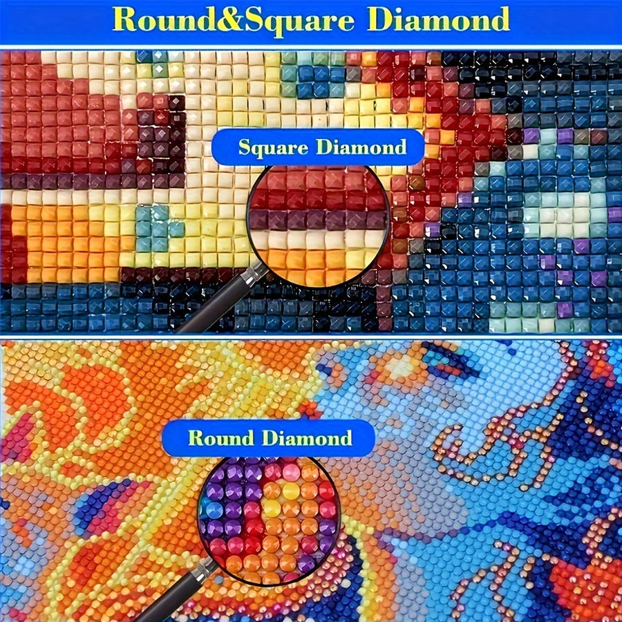 5D Diamond Painting Kit Stained Glass Last Supper Round Diamonds