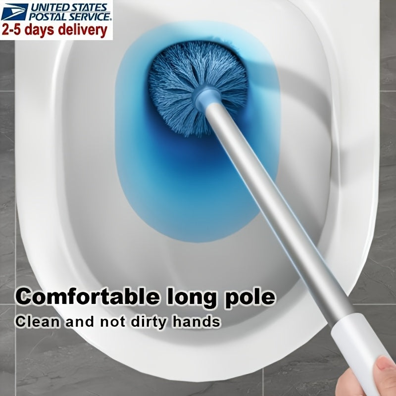 1 Set Toilet Brush Set With Holder Wall Mounted Long Handle