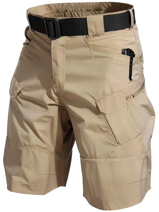Men's Tactical Cargo Shorts Quick Dry Breathable Multi Pocket Design for Hiking Fitness and Casual Wear Solid Color Non Stretch Fabric Straight Fit