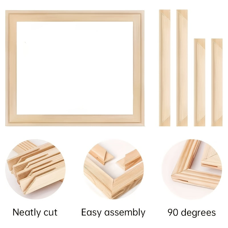 Solid Wood Poster Frame For Oil Painting Wall Art Decor