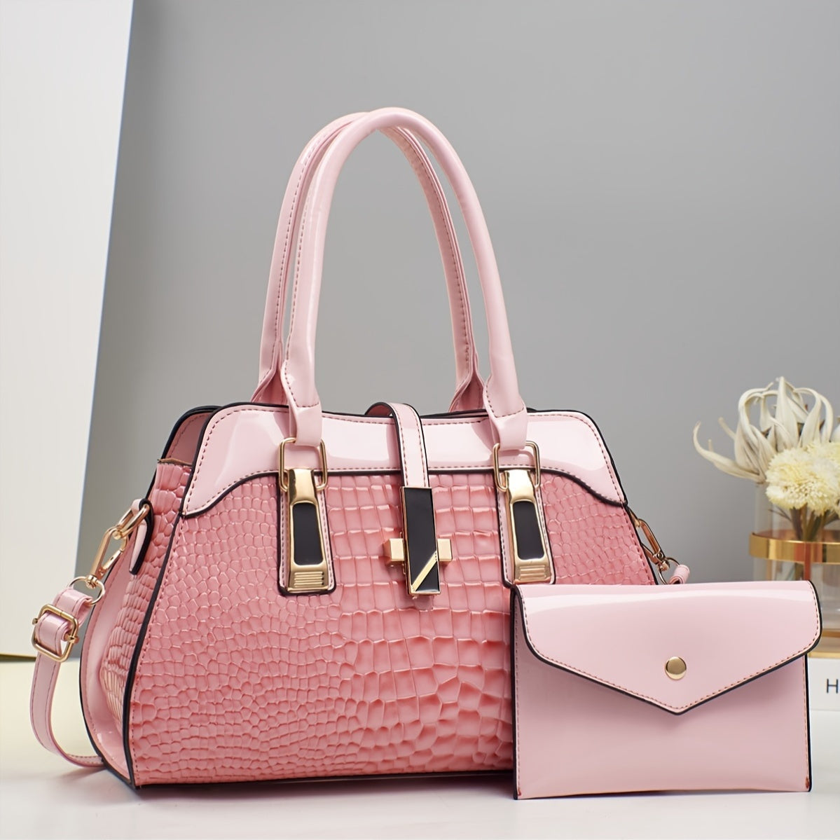 New Fashion Handbag 2024 Large Capacity Crocodile Handbag