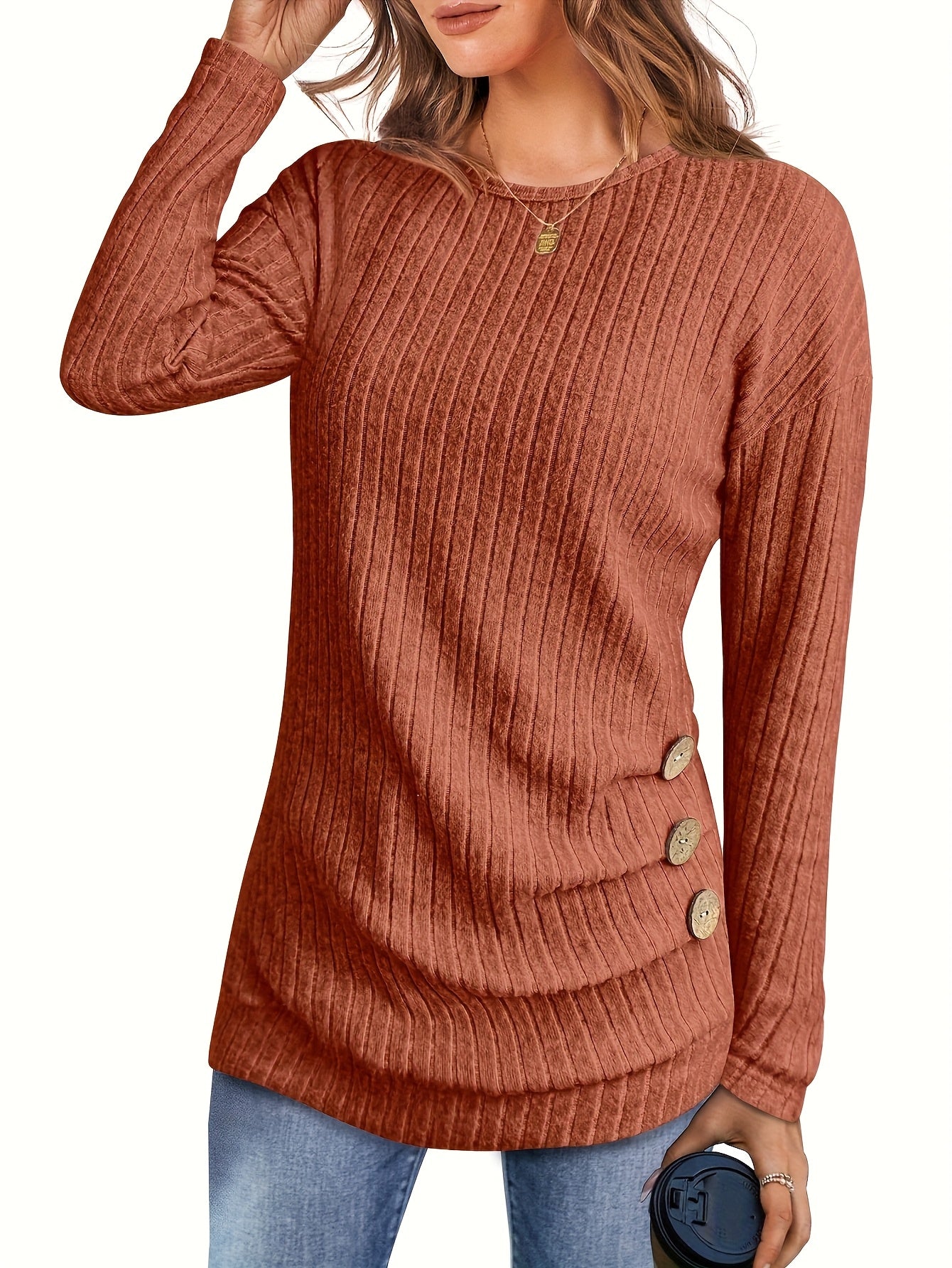 Women's Long Sleeve Cropped Button Shirt Lightweight Sweater