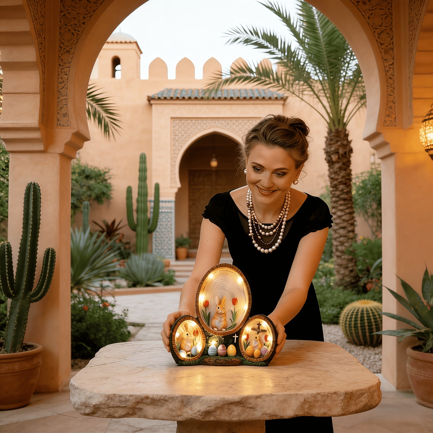 Essential for Easter: Luxurious Handcrafted Resin Tulip Rabbit Egg Ornaments, Decorations Featuring The Cross of, Gifts for Valentine'S Day, And Glowing Home Decor