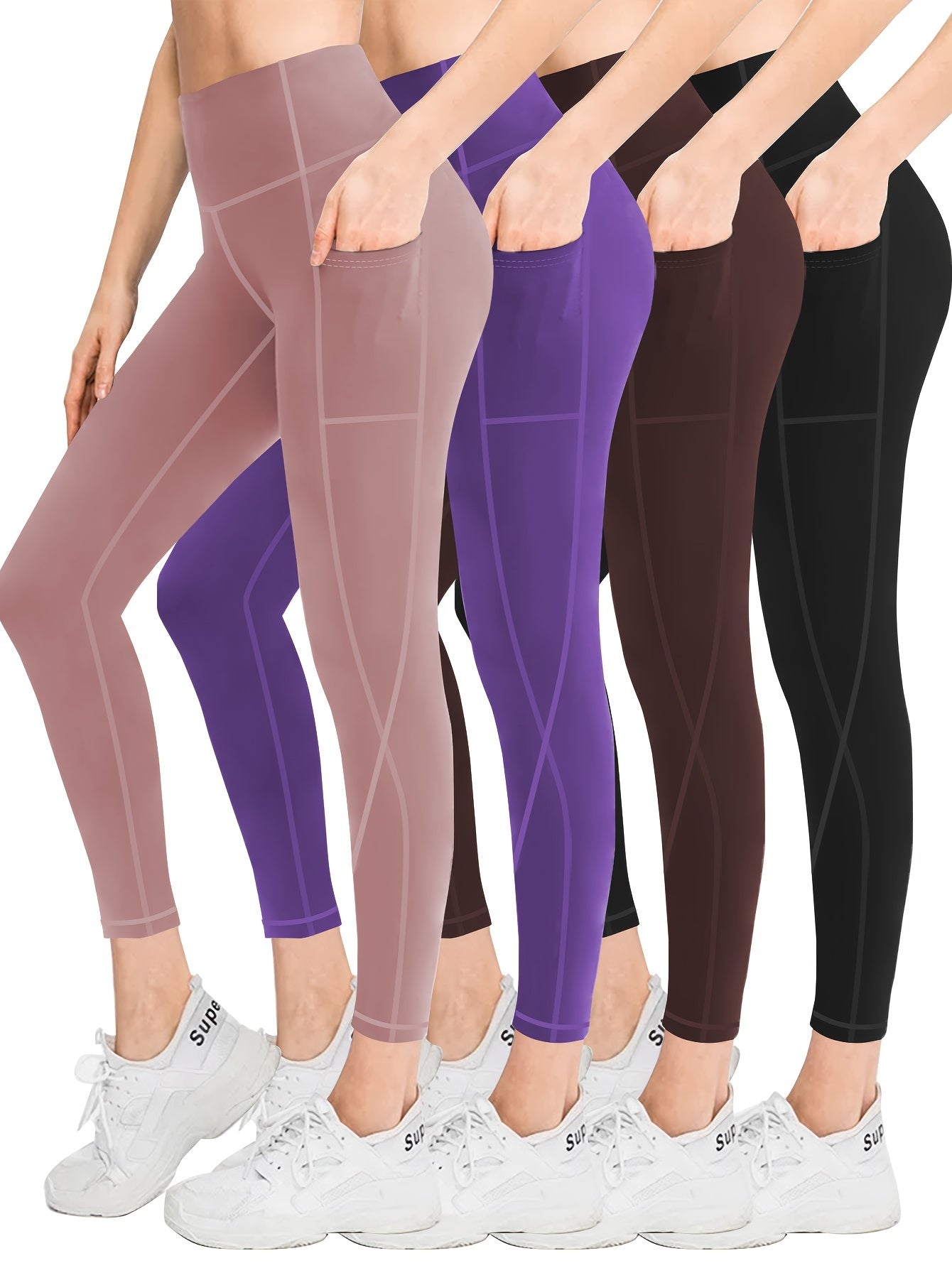 MLENHOR Four Piece Set Oversized Sports Leggings For Women