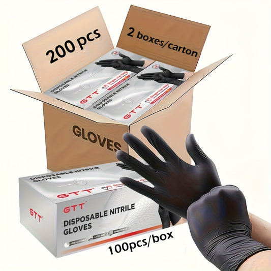 200 Count Bulk Pack Heavy-Duty Nitrile Gloves - 6 Mil Thickness, Latex-Free &, Chemical Resistant, Flexible Form-Fitting Gloves Suitable for Industrial,, Automotive,, Use (200pcs Box)