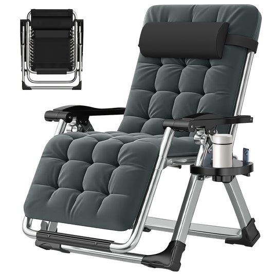 MOPHOTO Zero Gravity Outdoor Lounge Chair with Side Table Padded Sturdy Comfortable Recliner Supports Up to 440 Pounds