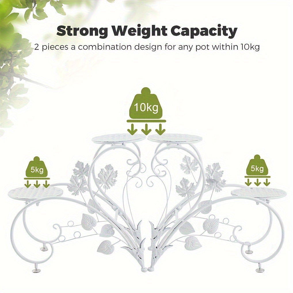 Wisfor Half Heart Plant Pot Stands Metal Rack For Planters