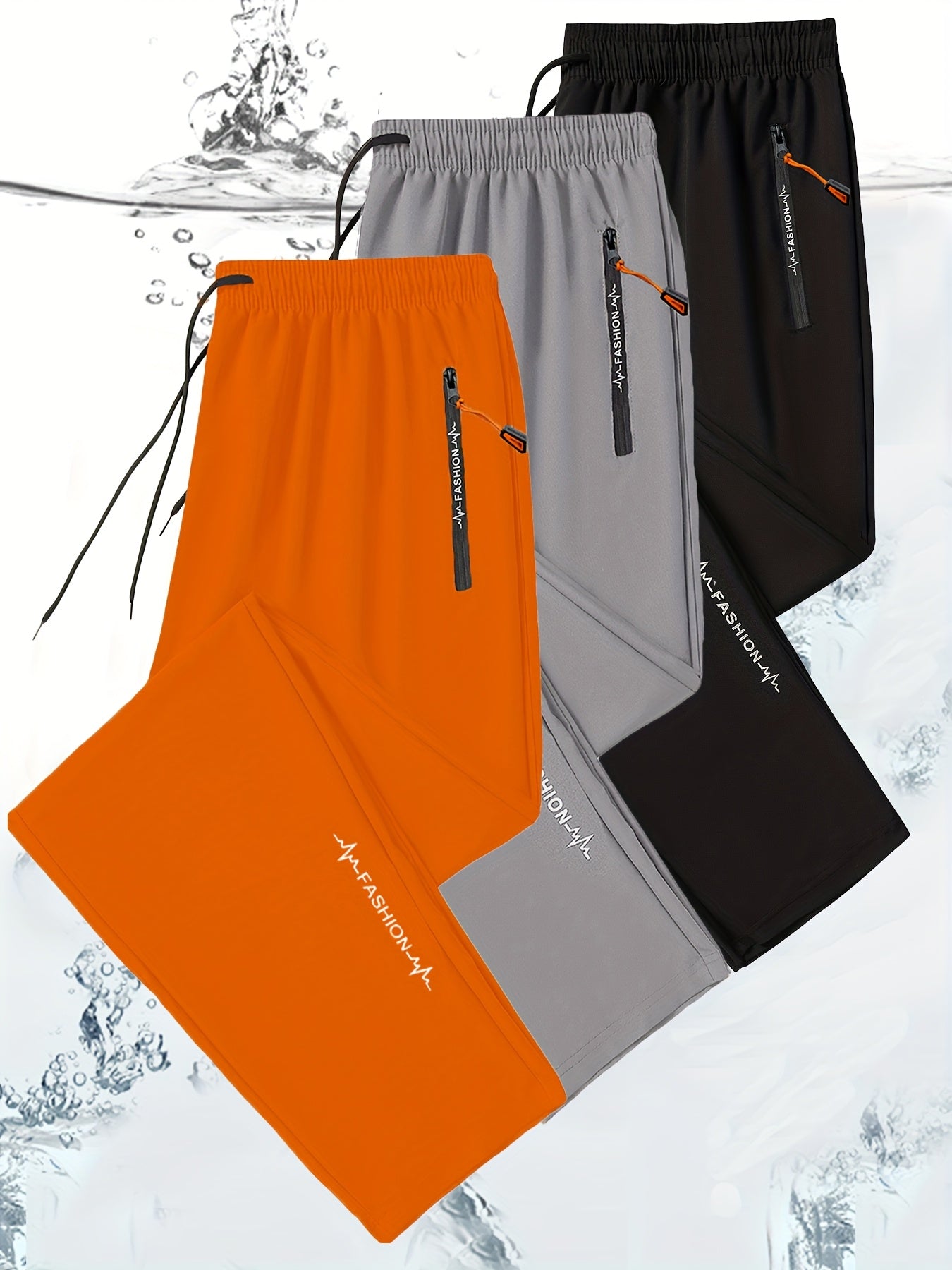 3 Pack Mens All Season Workout Pants With Zipper Pocket