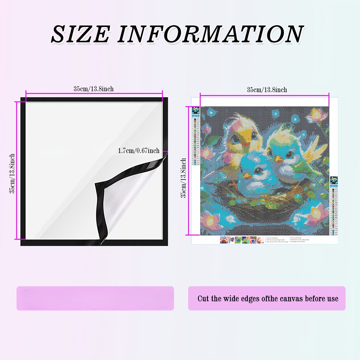 JOZYSH Diamond Magnetic Art Frames Self Adhesive Display Racks