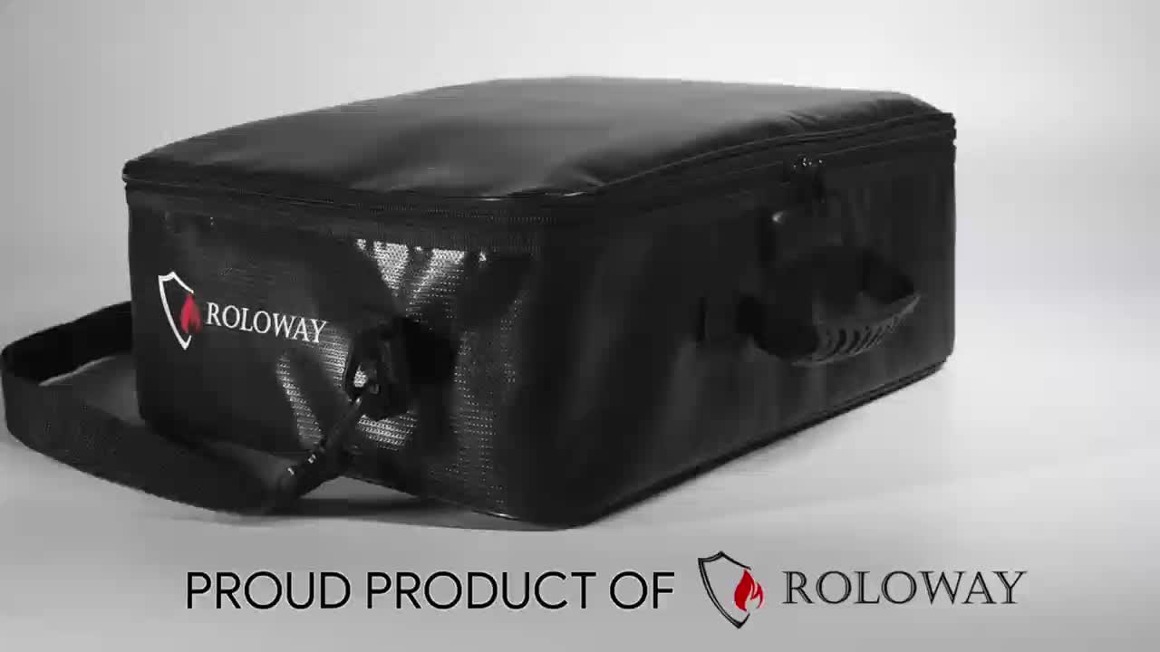 1pc Fireproof Document Bag With Lock & Reflective Strip (17 X 11.8 X 5 Inch), Important Document Storage Bag With Multi-Layer File Organizers Valentine'S Day