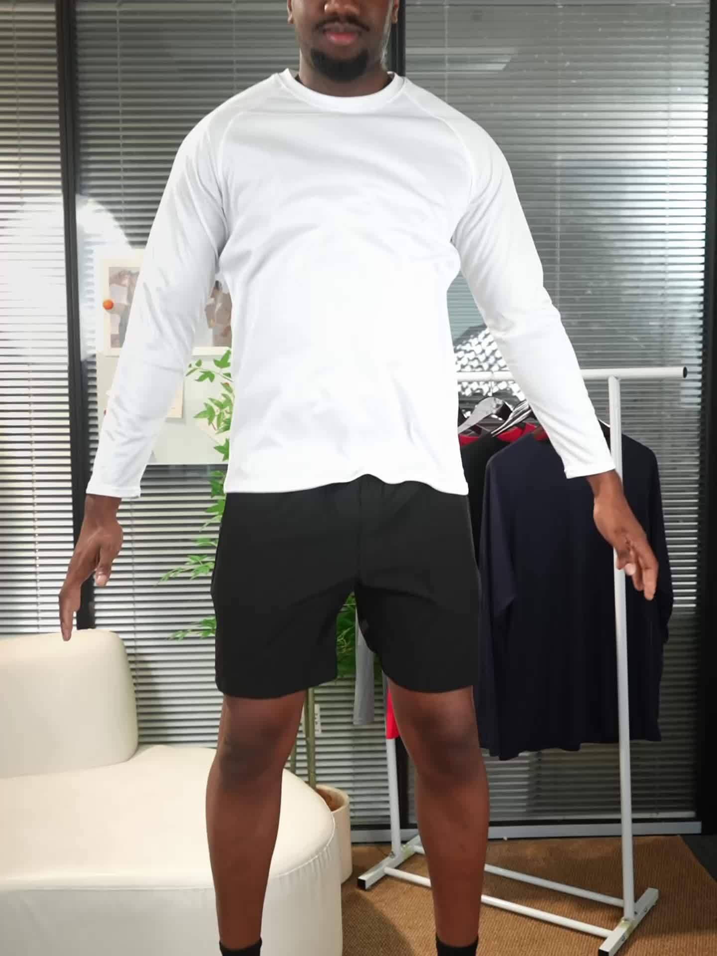 Mens Quick Dry Breathable Long Sleeve Tee Moisture Wicking Top