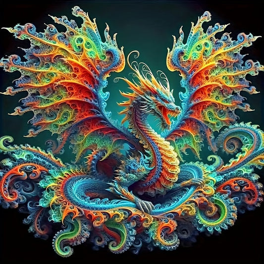 Dragon Diamond Painting Kit 5D DIY With Tools Beads Canvas