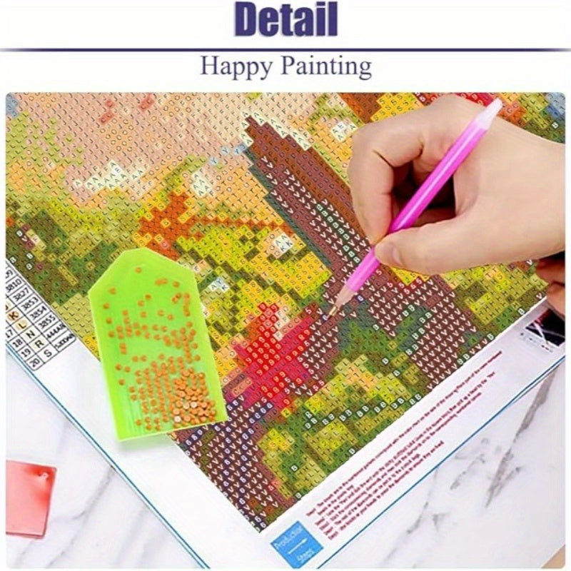Qiziteng 5D DIY Diamond Painting Kit Sailboat Sunset Round Mosaic