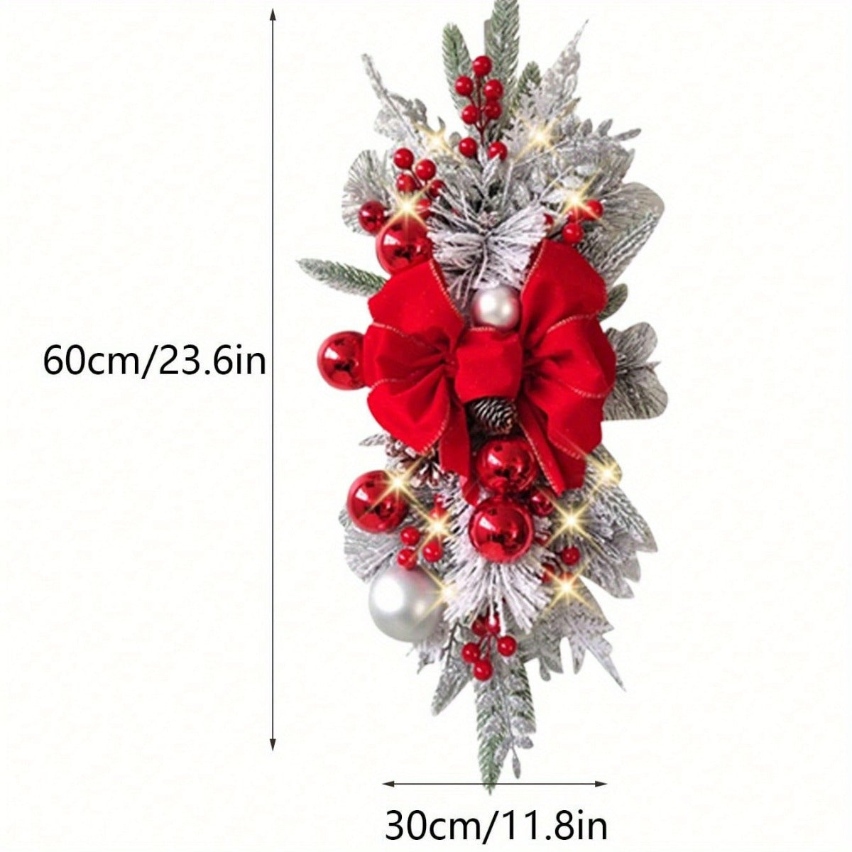 Christmas Wreath Swags With Berries Artificial Staircase Decor