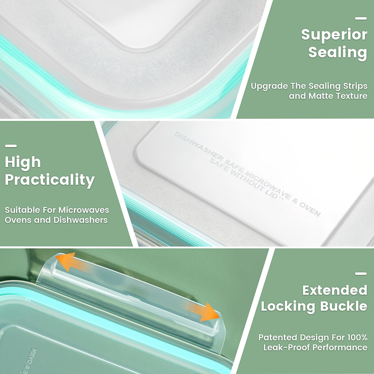 16pcs Sealed Glass Food Storage Containers, Lunch Boxes, Microwave Ovens, Ovens - Perfect For Salads, Fruits, Vegetables, And Sandwiches, Lunch Boxes | Sealed Storage | Durable Glass, Food Storage Containers (8 Lids+8 Contain