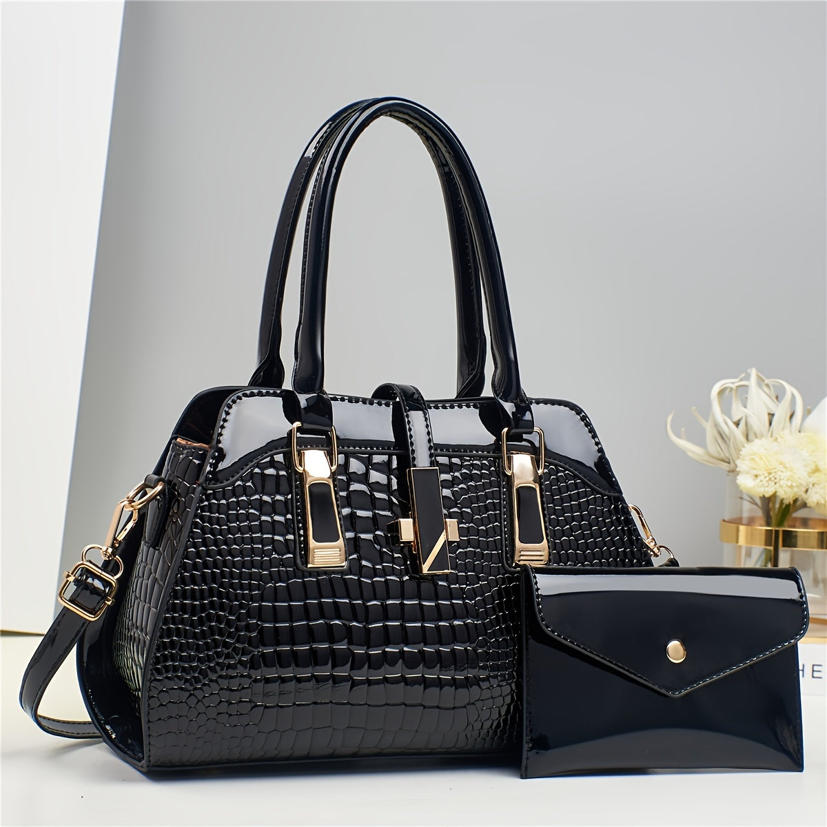 New Fashion Handbag 2024 Large Capacity Crocodile Handbag