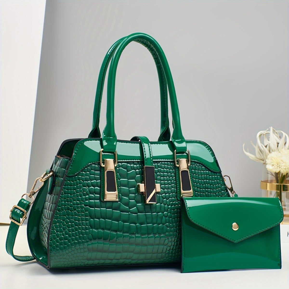 New Fashion Handbag 2024 Large Capacity Crocodile Handbag