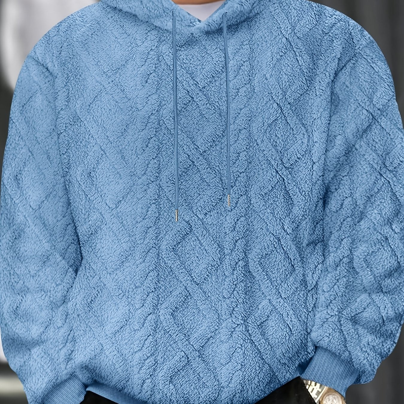 Men's Hooded Sweatshirt With Slight Stretch Polyester