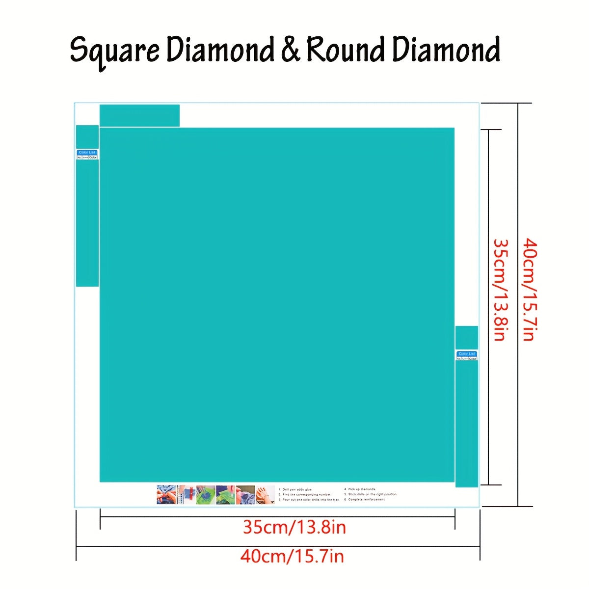 JOZYSH Framed Diamond Painting Kit Square And Round Full Drill