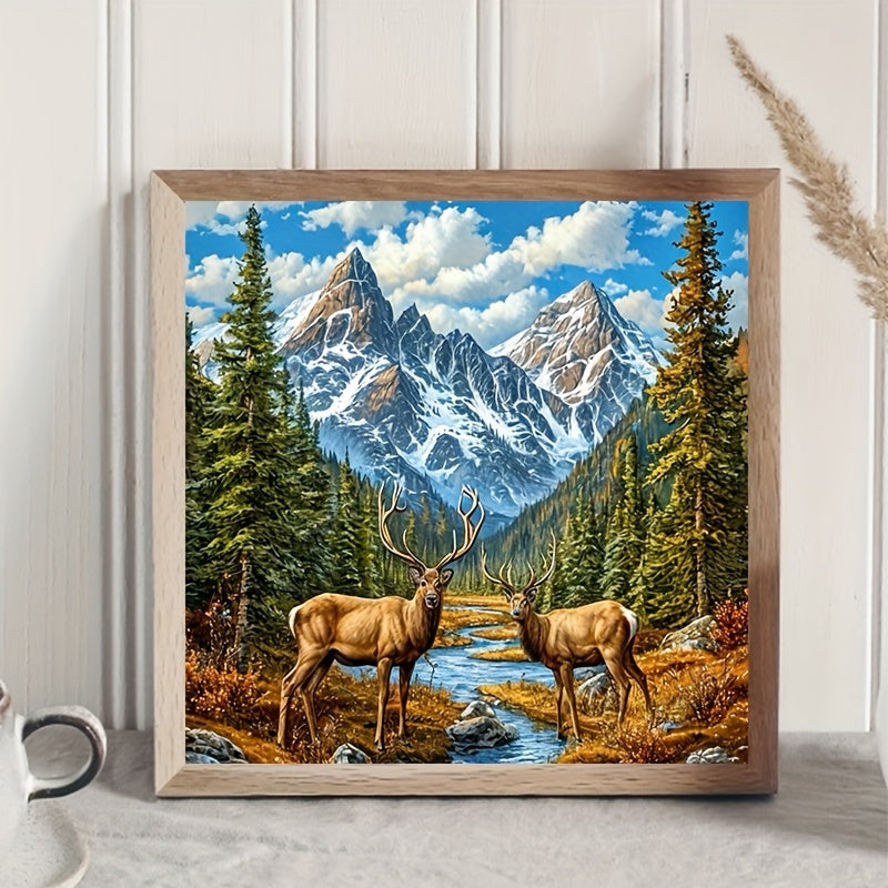 Round Diamond Painting Kit Mosaic Art Castle Landscape DIY