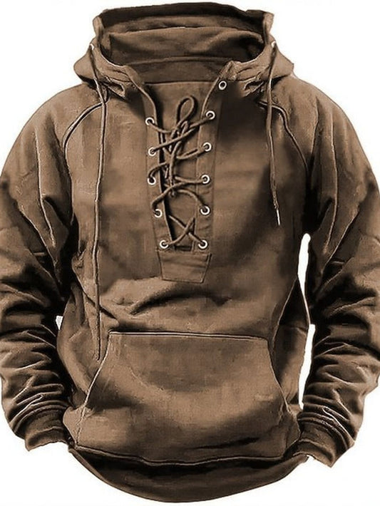 Mens Oversized Hooded Sweatshirt Heavyweight Pullover With Front Pocket