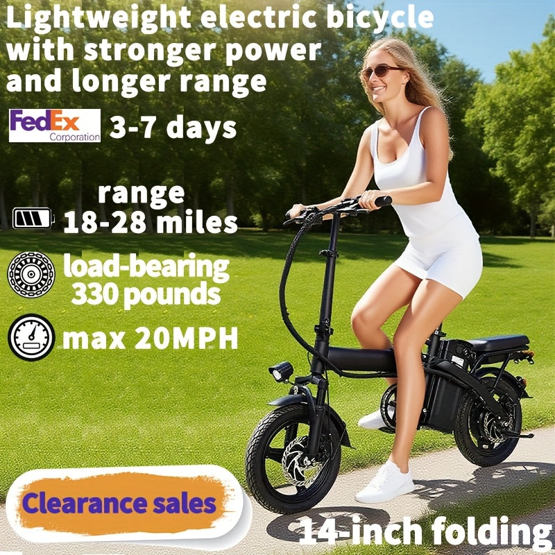 Foldable Electric Bicycle 48V 20 MPH Range 18 28 Miles
