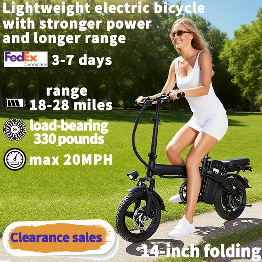 Foldable Electric Bicycle 48V 20 MPH Range 18 28 Miles