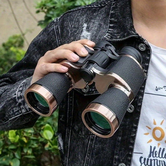 10X50 HD Afterwave Professional Binoculars - Compact Long-Range Outdoor Telescope with Prism & FMC Coating - Durable Rubber, Black, Ideal for Hiking, Camping, Bird Watching, Football Games