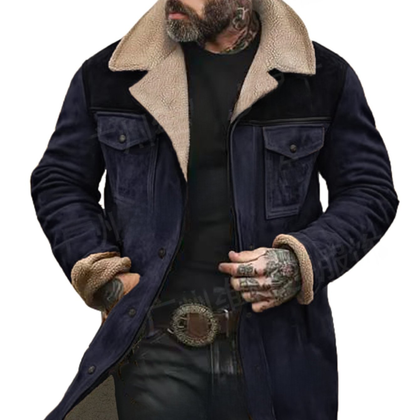 Men's Winter Single-Breasted Jacket With Multi-Pocket Design